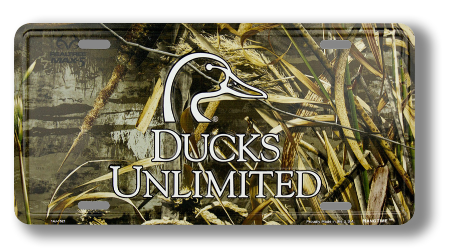 Ducks Unlimited License Plate with Camouflage Pattern
