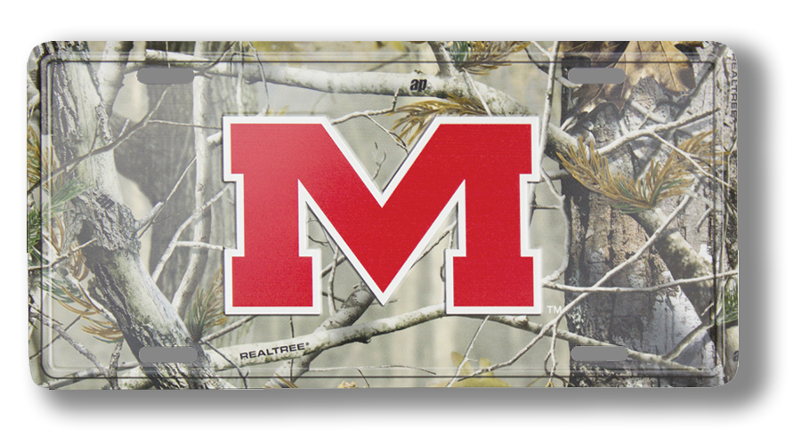 Michigan State License Plate with Camo Pattern