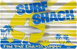 Metal corrugated sign for Surf Shack