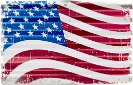 USA Flag on Metal Corrgated Sign