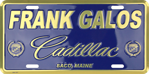 Example of reverse-out printing of a license plate.