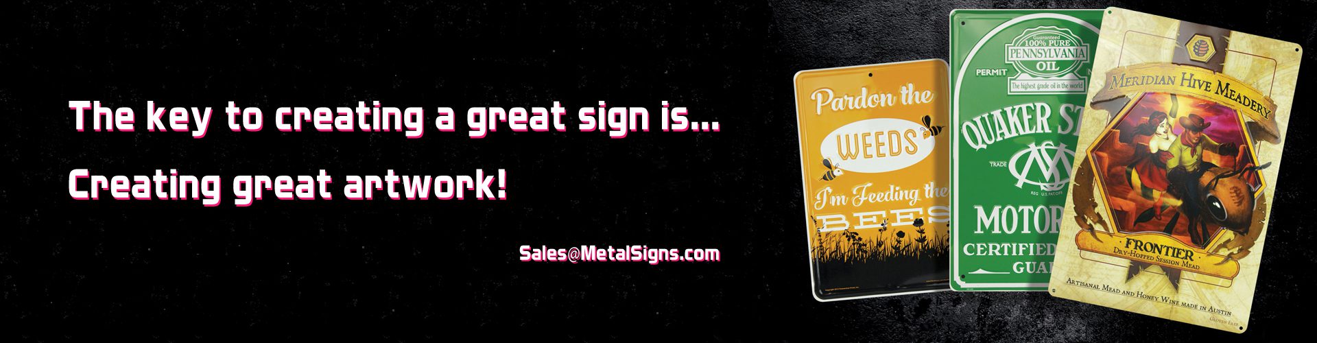 Artwork Information and requirements for ordering custom aluminum signs and plates.